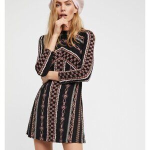 FREE PEOPLE Retro 60's Style Printed Stella Dress Size S
